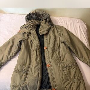 Women's Olive Parka Coat